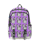 Bad Bunny Kids Anime Backpack Waterproof Oxford School Bag