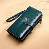 Badenroo Women Wallet Clutch Leather Long Wallet Zipper Purse