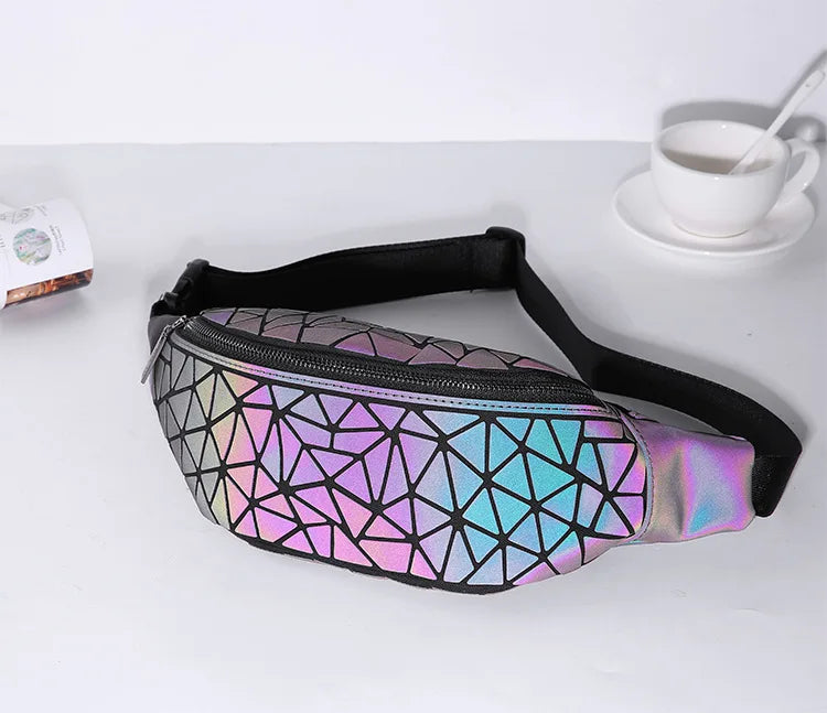 Badenroo Women Chest Bags Quilted Luminous Waist Bag Fanny Pack