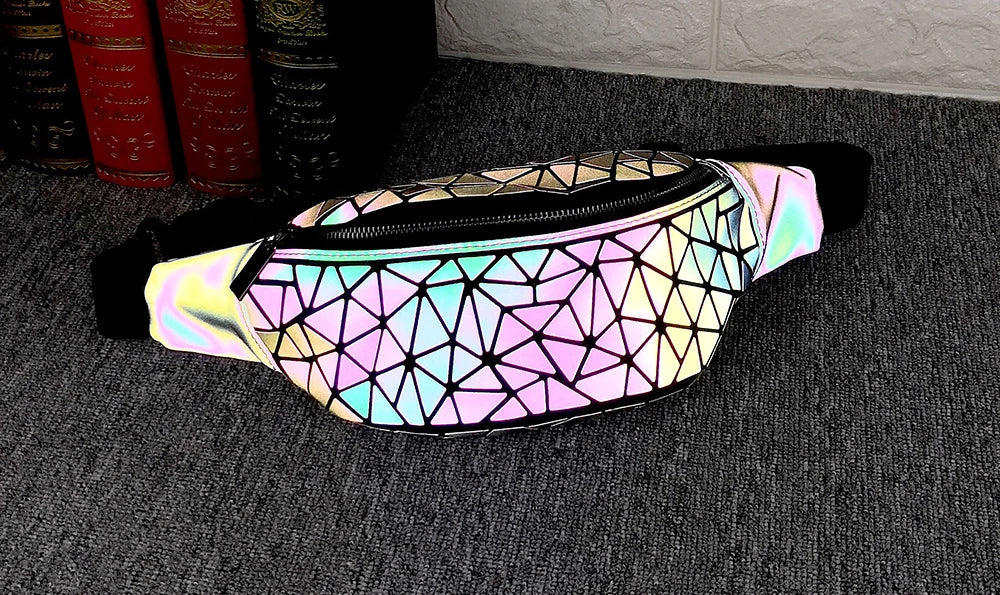 Badenroo Women Chest Bags Quilted Luminous Waist Bag Fanny Pack