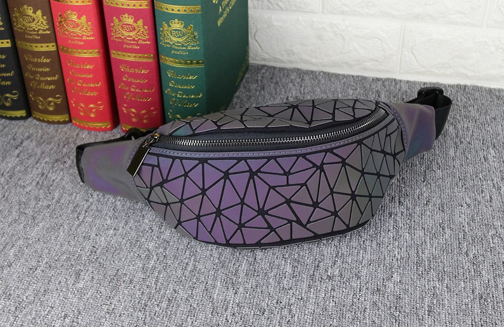 Badenroo Women Chest Bags Quilted Luminous Waist Bag Fanny Pack