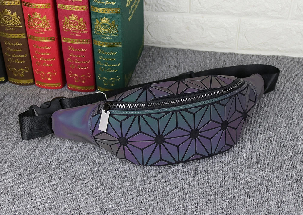 Badenroo Women Chest Bags Quilted Luminous Waist Bag Fanny Pack