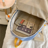 Badge Buckle Backpack Waterproof Patchwork Backpacks School Bag
