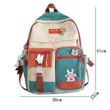 Badge Buckle Backpack Waterproof Patchwork Backpacks School Bag