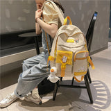 Badge Buckle Backpack Waterproof Patchwork Backpacks School Bag