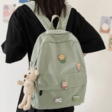 Kawaii Nylon School Backpack for College - Student Cartoon Laptop Book Bag