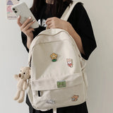 Kawaii Nylon School Backpack for College - Student Cartoon Laptop Book Bag