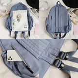 Kawaii Nylon School Backpack for College - Student Cartoon Laptop Book Bag