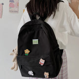 Kawaii Nylon School Backpack for College - Student Cartoon Laptop Book Bag