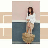 Straw Shoulder Bag Hollow Woven Beach Bag