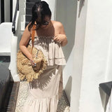 Straw Shoulder Bag Hollow Woven Beach Bag