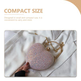 Heart Shaped Evening Clutch Purse Chain Party Handbag