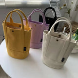 One-Shoulder Canvas School Bag Multi-Function Handbag