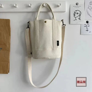 One-Shoulder Canvas School Bag Multi-Function Handbag