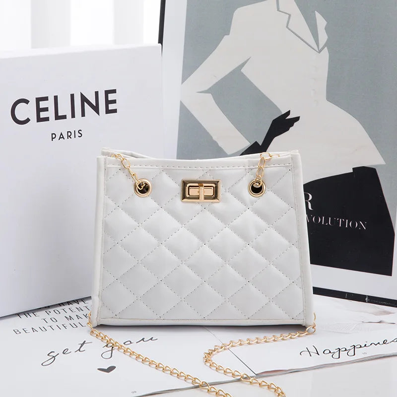 Chaoshilingge Chain Crossbody Bag Solid Color Messenger Bag