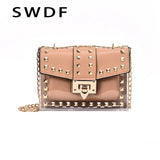 Rivet Single Shoulder Bag Street Shot Chain Messenger Small Square Bag