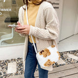 Shirley Rose Plush Bear Bag One Shoulder Messenger Casual Female Bag