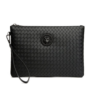 Woven PU Leather Men's Envelope Wallet Handbag