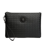Woven PU Leather Men's Envelope Wallet Handbag