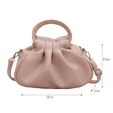 Pleated Small Bags Messenger Bags Female Tote Bag