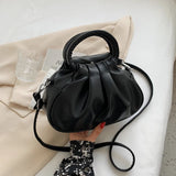 Pleated Small Bags Messenger Bags Female Tote Bag
