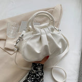 Pleated Small Bags Messenger Bags Female Tote Bag