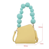 Women's Mini Square Shoulder Bag Beaded Chain Purse