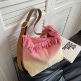 Pu Shoulder Crossbody Bag Canvas Handbag Large Capacity Tote Bag