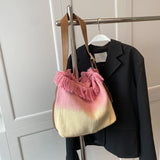 Pu Shoulder Crossbody Bag Canvas Handbag Large Capacity Tote Bag