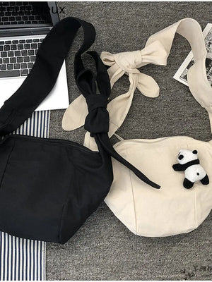 Canvas Bag Student Literature Retro Dumpling Bag One Shoulder Messenger Bag