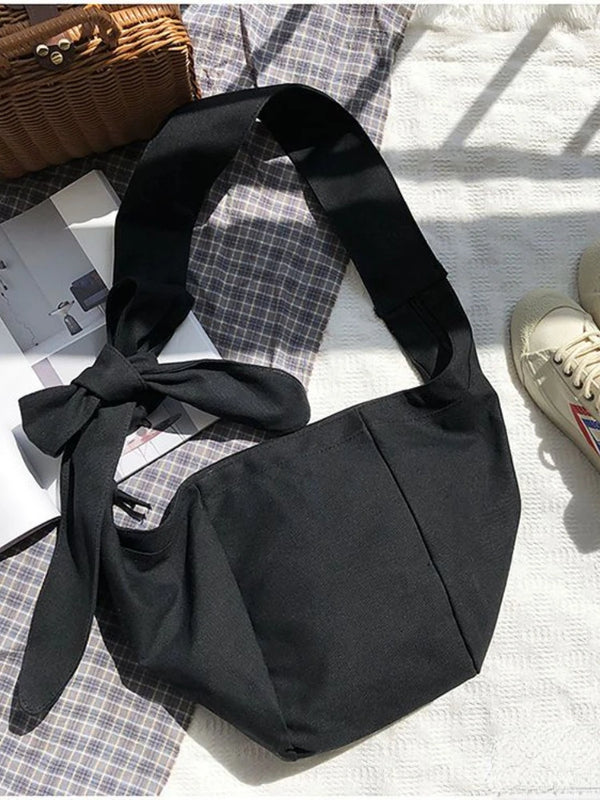 Canvas Bag Student Literature Retro Dumpling Bag One Shoulder Messenger Bag