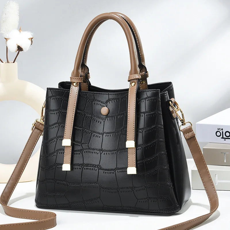 Large Capacity Bucket Bag Handbag for Middle-Aged Women