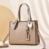 Large Capacity Women's Handbag with Silk Scarf - Shoulder Messenger Bag