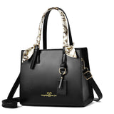 Large Capacity Women's Handbag with Silk Scarf - Shoulder Messenger Bag