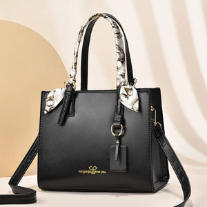 Large Capacity Women's Handbag with Silk Scarf - Shoulder Messenger Bag
