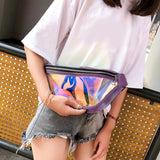 Colorful PVC Waist Bag Canvas Messenger Bag Small Leather Travel Bags for Women