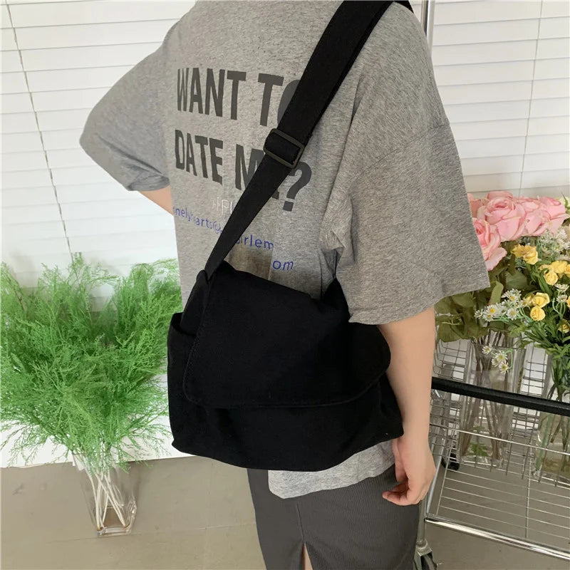 Japanese Canvas Shoulder Bag Leisure Bucket