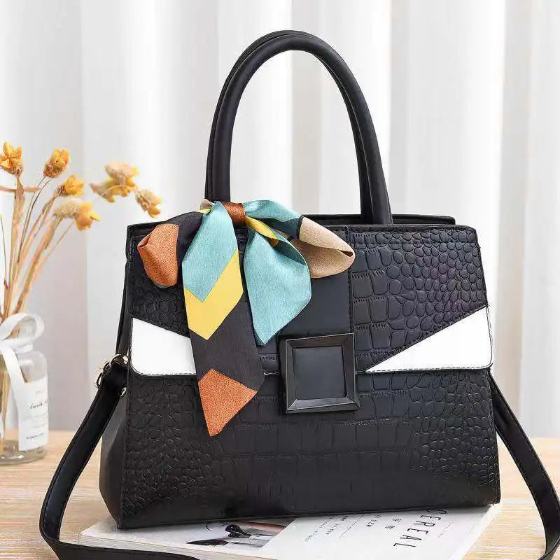 Crocodile Pattern Ladies Handbag Large Capacity One-shoulder Diagonal Bag