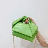 Pleated Handbag Chain Crossbody Bag Women Creative Personality Textured