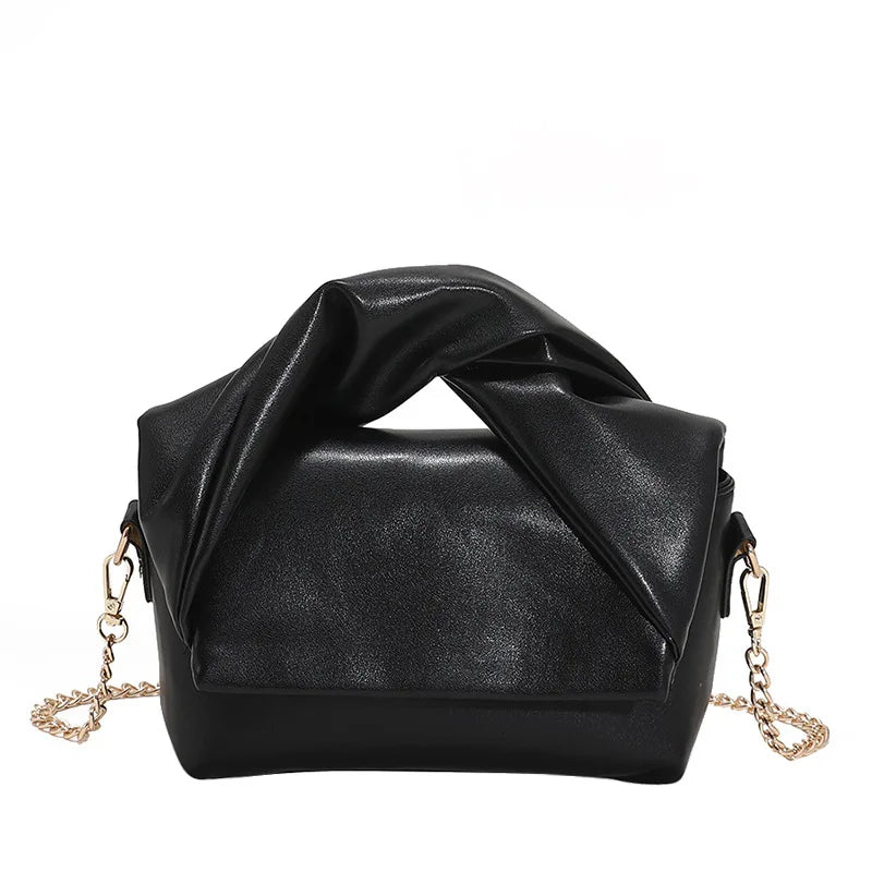 Pleated Handbag Chain Crossbody Bag Women Creative Personality Textured