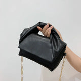 Pleated Handbag Chain Crossbody Bag Women Creative Personality Textured