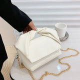 Pleated Handbag Chain Crossbody Bag Women Creative Personality Textured