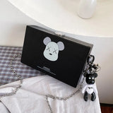 Women Animal Printed Square Messenger Bag Chain Cross Body