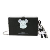 Women Animal Printed Square Messenger Bag Chain Cross Body