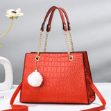 Stylish Crocodile Pattern Shoulder Bag Women's Handbag