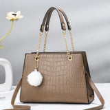 Stylish Crocodile Pattern Shoulder Bag Women's Handbag