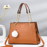 Stylish Crocodile Pattern Shoulder Bag Women's Handbag