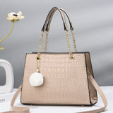 Stylish Crocodile Pattern Shoulder Bag Women's Handbag
