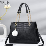 Stylish Crocodile Pattern Shoulder Bag Women's Handbag