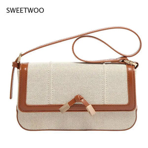 Kelp Knot Armpit Bag Single Shoulder Bag Women's Contrast Small Square Bag